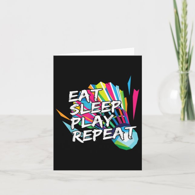 Funny Eat Sleep Play Repeat Player Gift Love Tee  Card (Front)