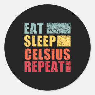 Funny Eat Sleep Quotes Cryptos Uni Black Modern Classic Round Sticker