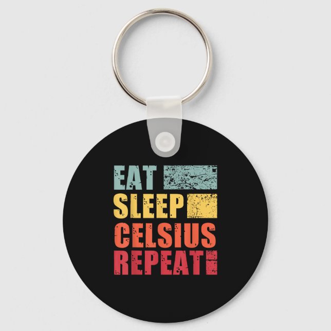 Funny Eat Sleep Quotes Cryptos Uni Black Modern  Key Ring (Front)