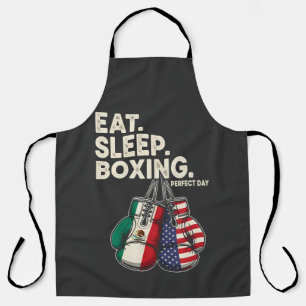 funny eat sleep repeat boxing apron