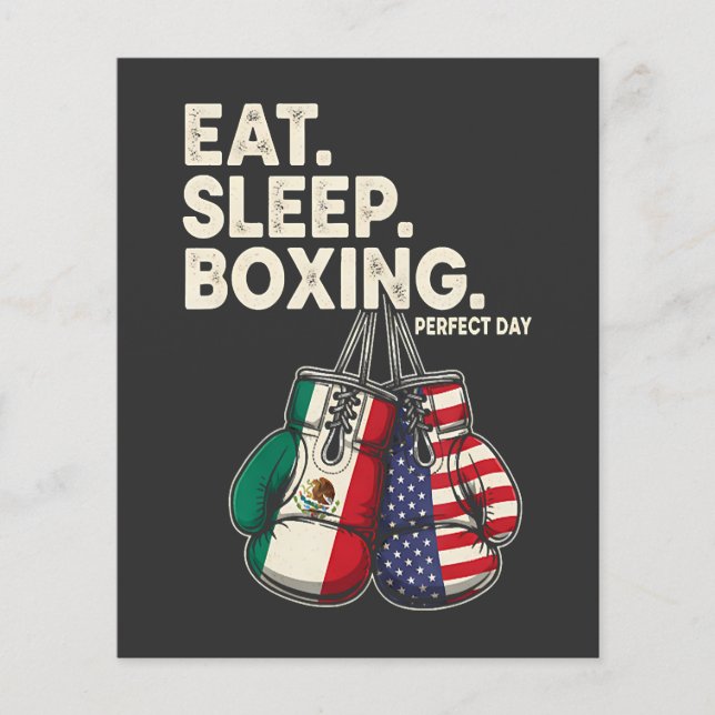 funny eat sleep repeat boxing flyer (Front)
