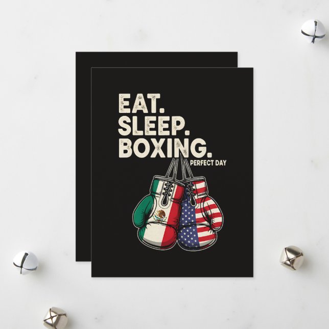 Funny Eat Sleep Repeat Boxing Holiday Card (Front/Back In Situ)
