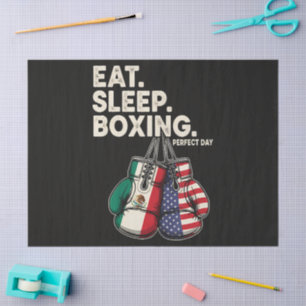 Funny Eat Sleep Repeat Boxing Tissue Paper