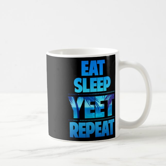 Funny Eat Sleep Yeet Repeat Vintage  Coffee Mug (Right)