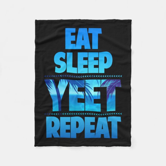 Funny Eat Sleep Yeet Repeat Vintage  Fleece Blanket (Front)