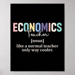 Funny Economics Teacher Definition Retro Back To S Poster
