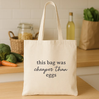 Funny Economy Eggs Minimalist Grocery Tote Bag
