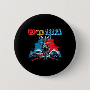 Funny Ed The Zebra 2025 Captured Retro Vintage 4th 6 Cm Round Badge