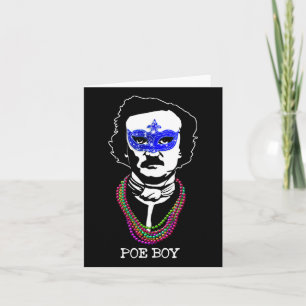 Funny Edgar Allan Poe Mardi Gras Mashup 1  Card
