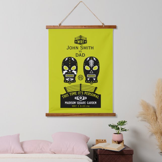 Funny Editable Wrestling Contest Hanging Tapestry (Bedroom)