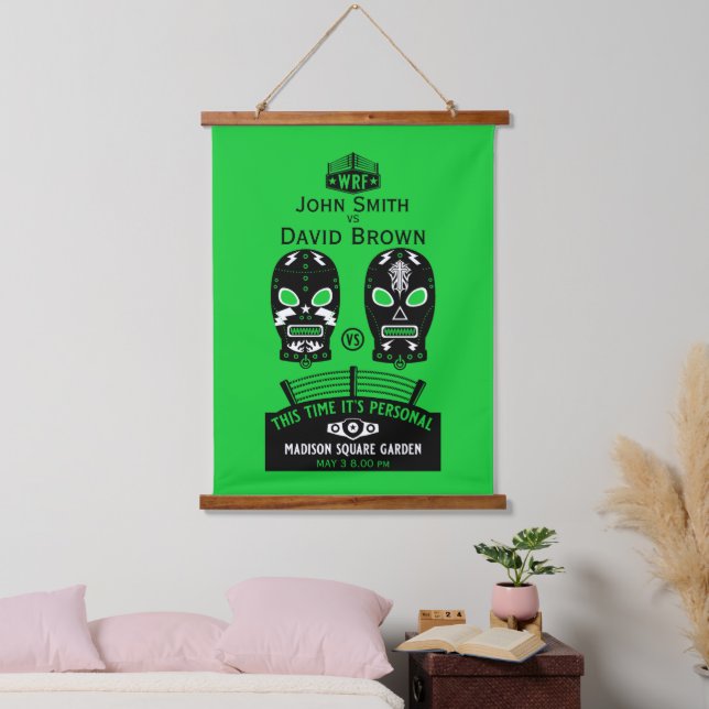 Funny Editable Wrestling Contest Hanging Tapestry (Bedroom)
