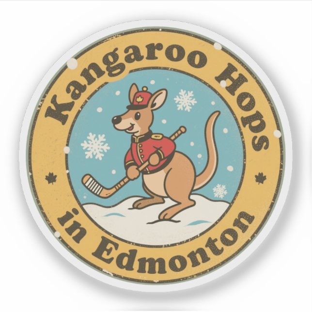 Funny Edmonton Kangaroo Hockey (Front)
