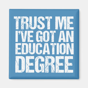 Funny Education Major Graduation Cute Blue Teacher Magnet