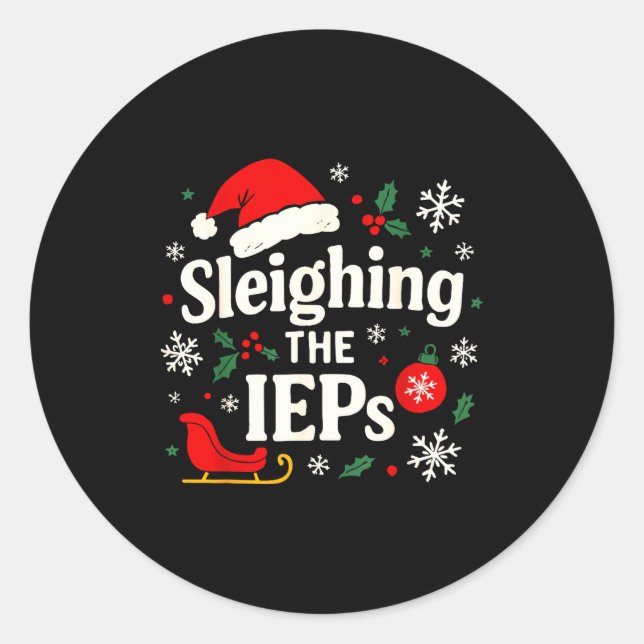 Funny Education Special Teacher IEPs Psych Sleighi Classic Round Sticker (Front)