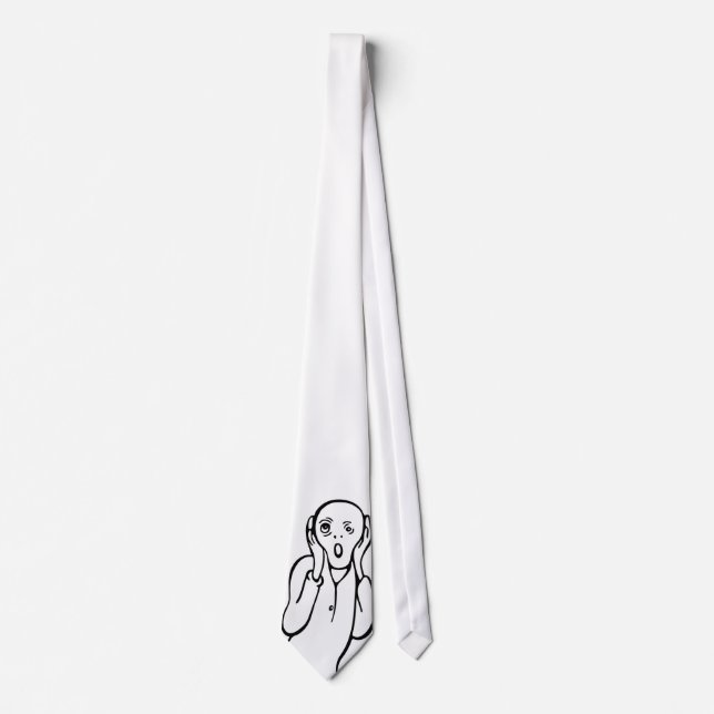 Funny Edvard Munch Scream Parody Cartoon Tie (Front)