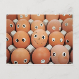 Funny Egg Faces - Breakfast Food Print Postcard