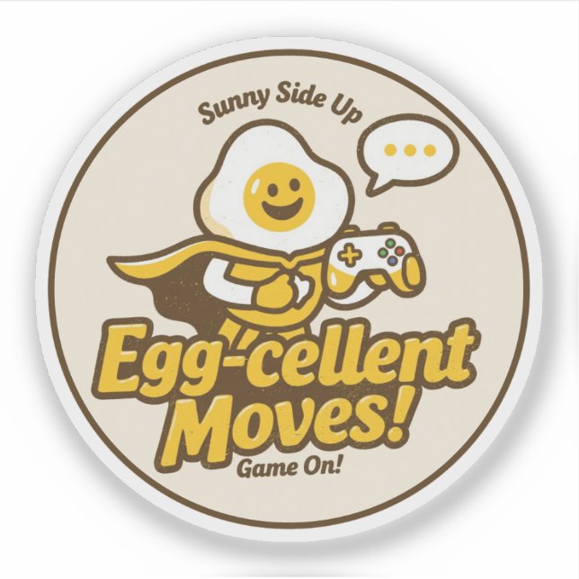 Funny Egg Gamer "Egg-cellent Moves! Game On!"  (Front)
