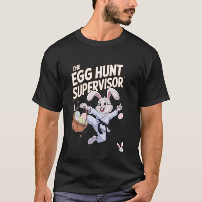 Funny Egg Hunt Supervisor Easter T-Shirt (Front)