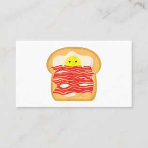 Funny Egg In A Bacon Toast Bed T-Shirt - Food Brea Business Card