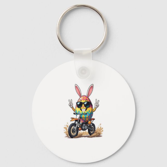 Funny Egg Motorbike Key Ring (Front)