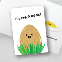 Funny Egg Pun Card | You Crack Me Up Sunny Side Up