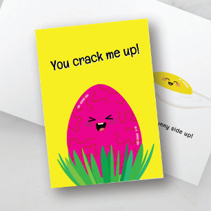 Funny Egg Pun Card   You Crack Me Up Sunny Side Up