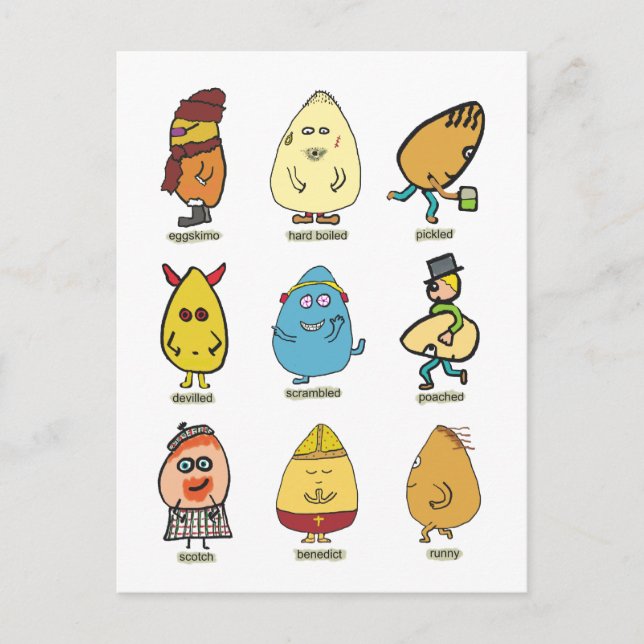 Funny Egg Puns Postcard (Front)