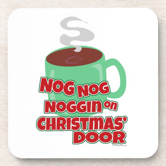 Funny Eggnog Christmas Saying Coaster (Front)
