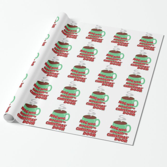 Funny Eggnog Christmas Saying Wrapping Paper (Unrolled)
