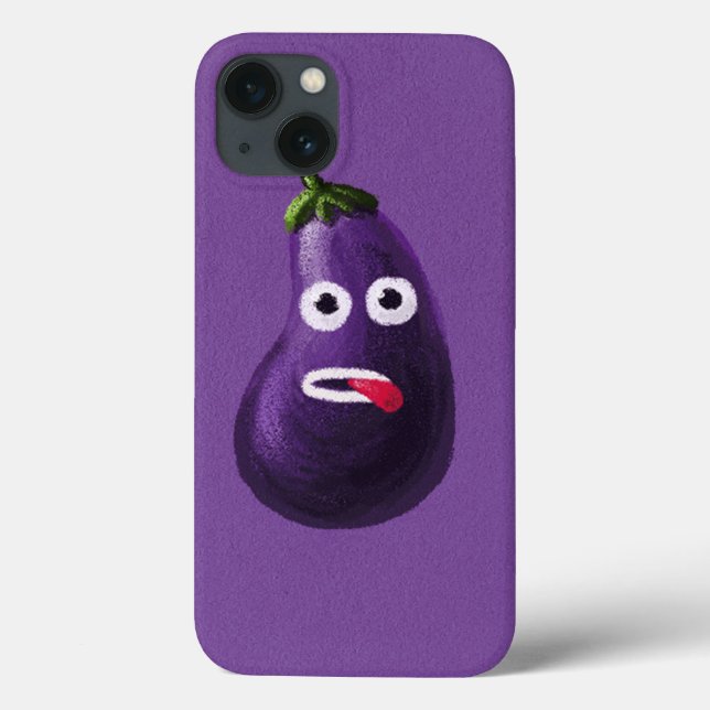 Funny Eggplant Cartoon Character Cute Vegetable Case-Mate iPhone Case (Back)