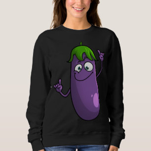 Funny Eggplant Designs For Men Women Fruit Vegetab Sweatshirt