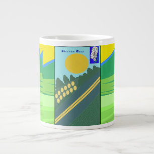 Funny Eggs Crossing the Road Large Coffee Mug