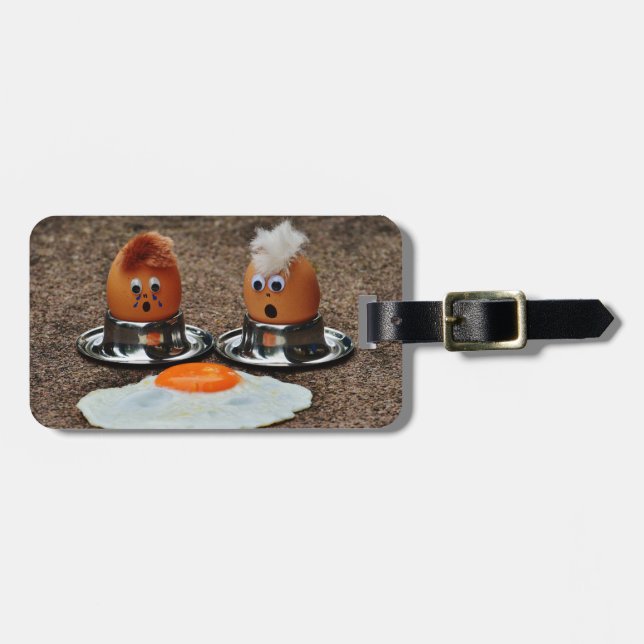 Funny eggs luggage tag (Front Horizontal)