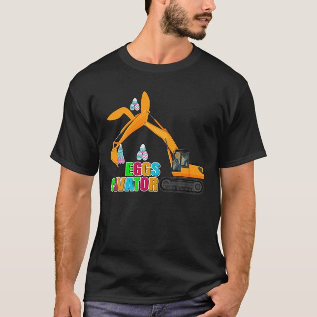 Funny Eggscavator Cool Egg Easter Hunting Easter D T-Shirt (Front)
