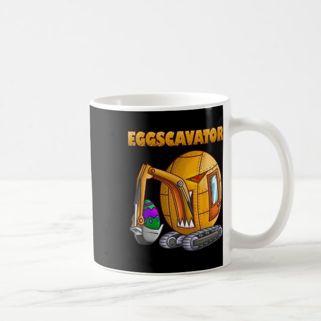Funny Eggscavator Cute Excavator Easter Lovers Kid Coffee Mug (Right)