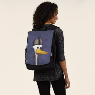 Funny Egret Cartoon Backpack