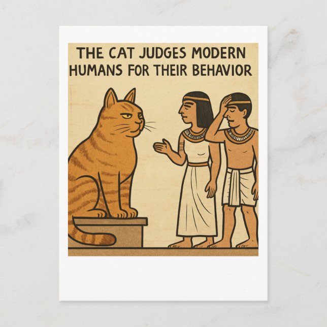 Funny Egyptian Cat Judge Postcard (Front)