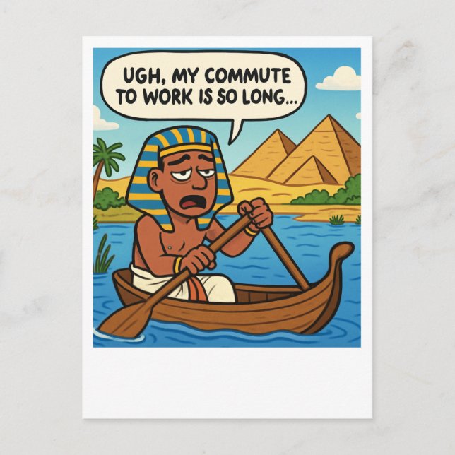 Funny Egyptian Commute to Work Postcard (Front)