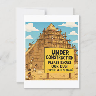 Funny Egyptian Construction | Pyramids Under Dust Postcard