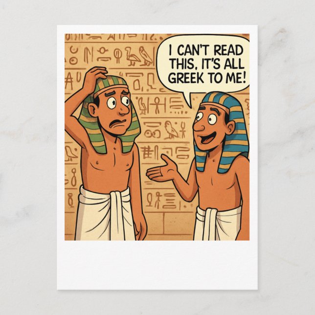 Funny Egyptian Greek Joke Postcard (Front)