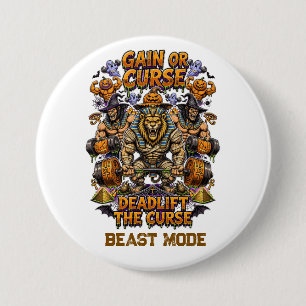 Funny Egyptian Pharaoh Lion Mummy Halloween Gym De 7.5 Cm Round Badge