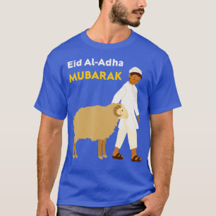 Funny Eid al adha Eid mubarak with sheep Cute curl T-Shirt