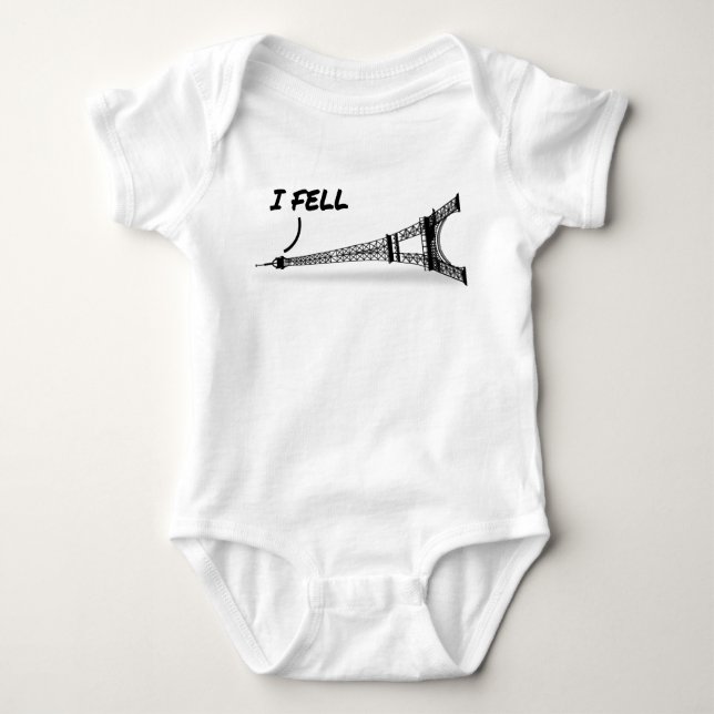 Funny Eiffel Tower Pun Baby Bodysuit (Front)