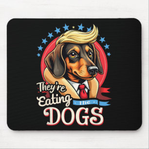 Funny Election 2024 Retro They’re Eating The Dogs Mouse Pad