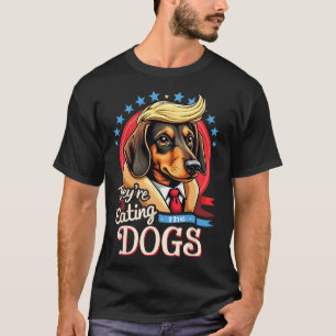 Funny Election 2024 Retro They’re Eating The Dogs  T-Shirt