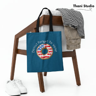 Funny Election Doughnut Forget to Vote Dark Tote Bag