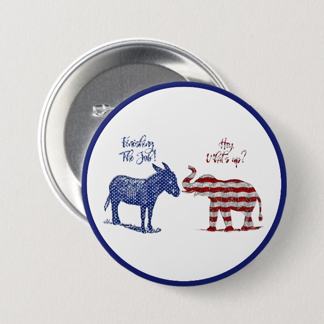 Funny Elections Theme Pro Democrats Biden 2024 7.5 Cm Round Badge (Front & Back)