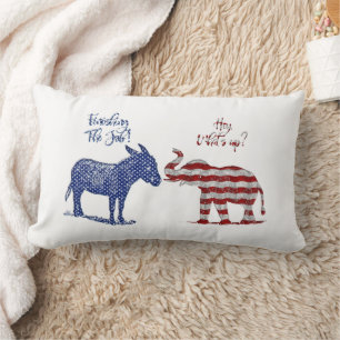 Funny Elections Theme Pro Democrats Biden 2024 Lumbar Cushion