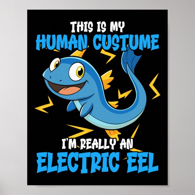 Funny Electric Eel Costume Design Animal Lovers El Poster (Front)