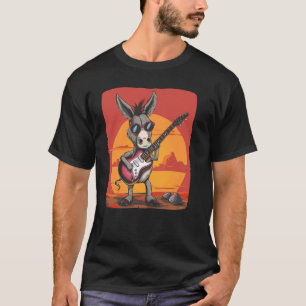 Funny electric Guitar Donkey Costume T-Shirt
